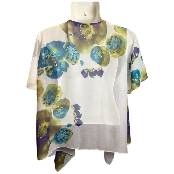 Susan Graver Elegant White Kimono, Plus Size 2X - Picture 4 of 8